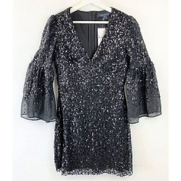 French Connection Womens Cellienne Sequined Cocktail and Party Dress 6 - Picture 10 of 16